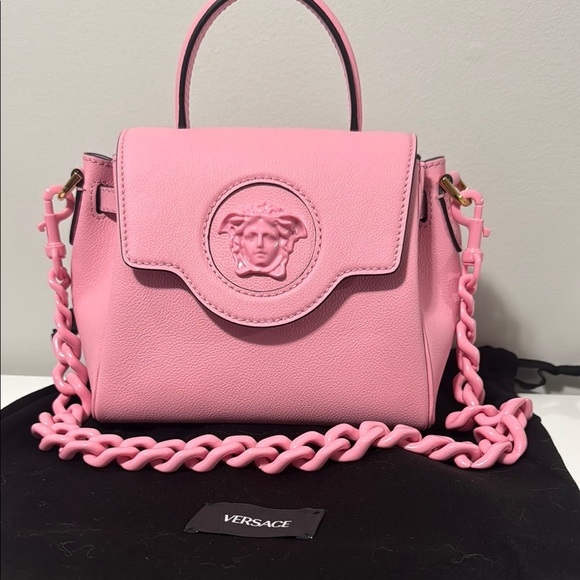Versace Pink Mini Bag with Medusa Emblem and Chain Strap - Picture 1 of 9